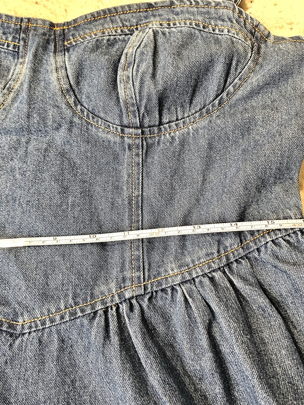 Commense Indigo Denim Midi Dress with Spaghetti Straps Western Flowy A Line - Picture 12 of 13